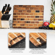 Load image into Gallery viewer, Artisanal Teak Charcuterie, Cutting, Cheese & Bread Board, Handmade, 16x12x1, for Slicing, Dicing & Food Serving