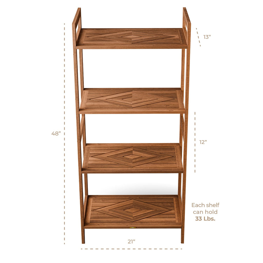 Waterproof teak shelving unit