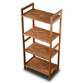 Teak 4-shelf storage organizer stand