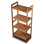 Teak 4-shelf storage organizer stand