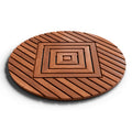 Designer Teak Shower Mat, Round, Xtra-Large 32” Diameter, Waterproof, Teak Oil Finish, for Bathroom, Pool, Spa, Boat, Sauna, Patio, Front Door from Our Diamond Collection