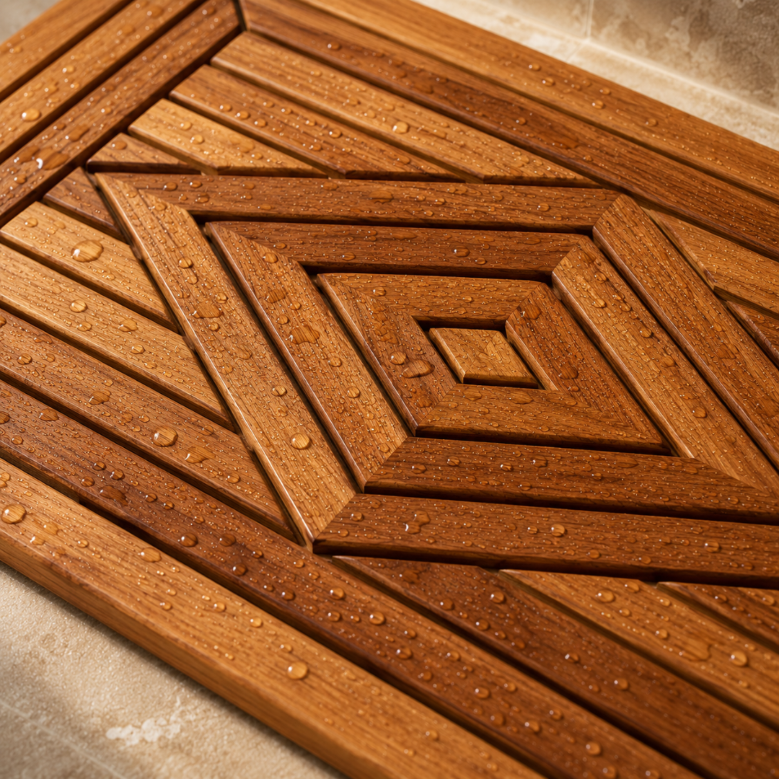 Our Designer Teak Shower Mat—Enriches Your Shower and Bathroom With Timeless Beauty