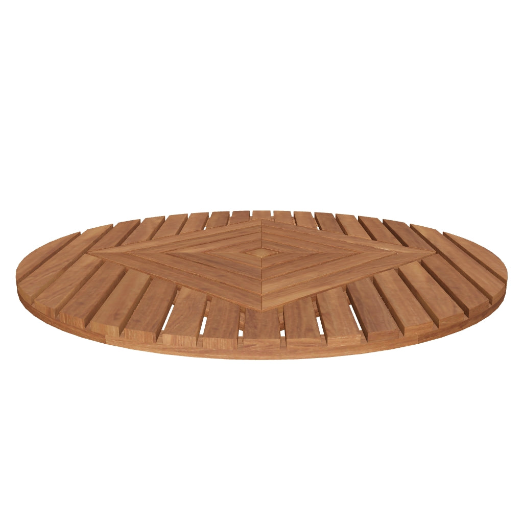 Fashionable Teak Shower Mat, Round, Xtra-Large 32” Diameter, Waterproof, Teak Oil Finish, for Bathroom, Pool, Spa, Boat, Sauna, Patio, Front Door from Our Diamond Collection