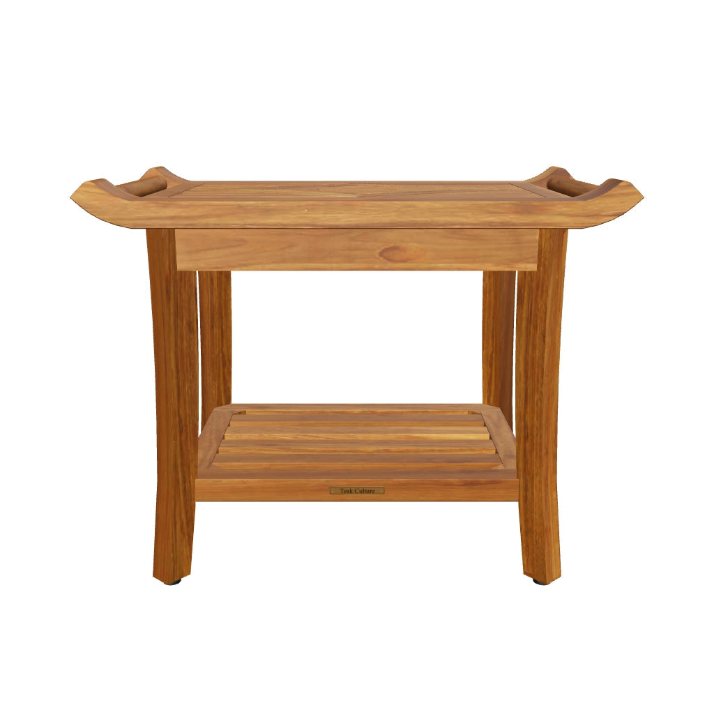 Luxury Teak Shower Bench Stool Seat– Spa Comfort, Stability & Timeless Beauty for Every Bathroom