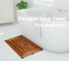 Load image into Gallery viewer, teak bath mat
