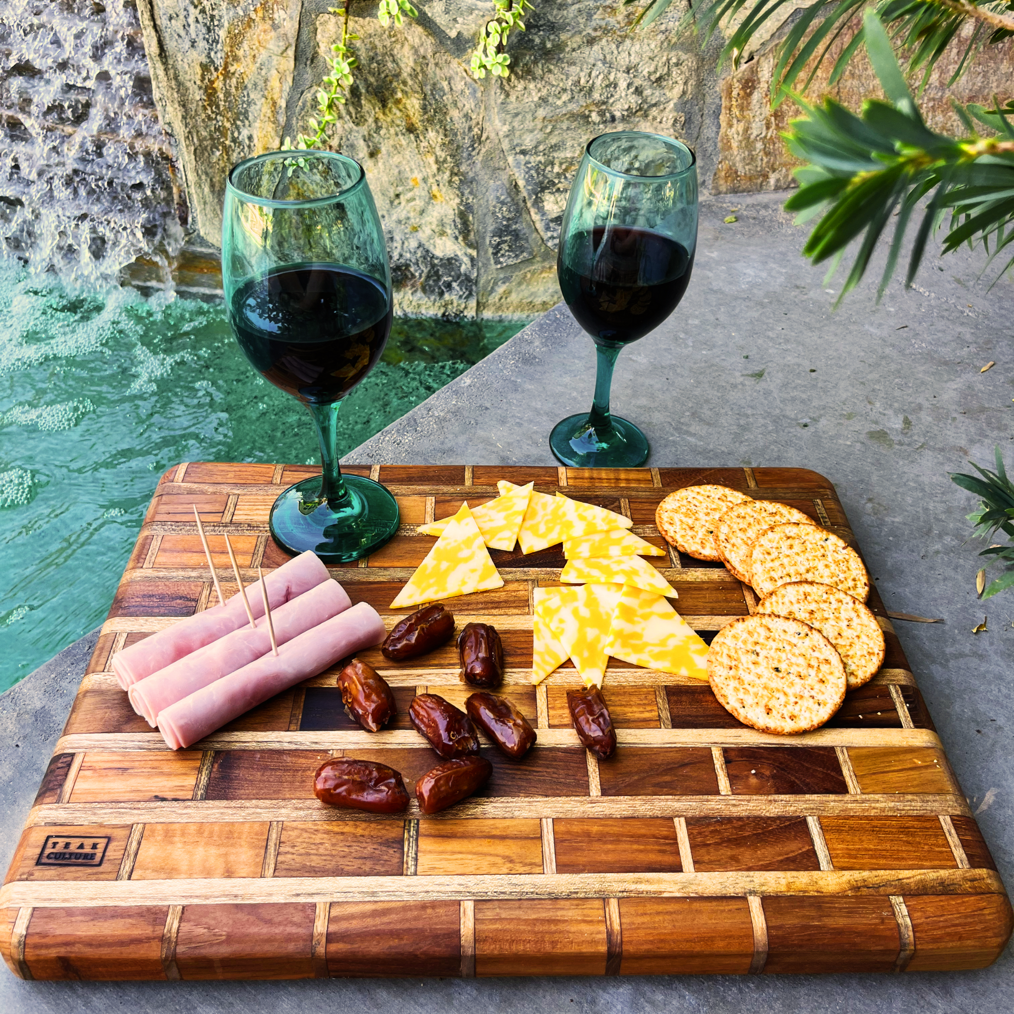 Artisanal Teak Charcuterie, Cutting, Cheese & Bread Board, Handmade, 16x12x1, for Slicing, Dicing & Food Serving
