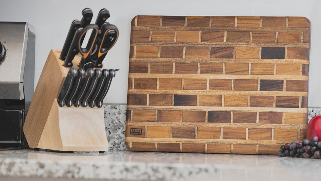 Teak wood bread and cutting board